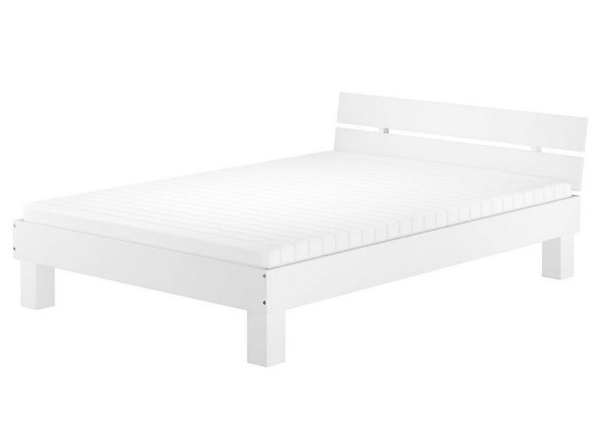 ERST-HOLZ Bett Futonbett Doppelbett Ehebett Buche Massiv Waschweiß 160 x 20 günstig online kaufen