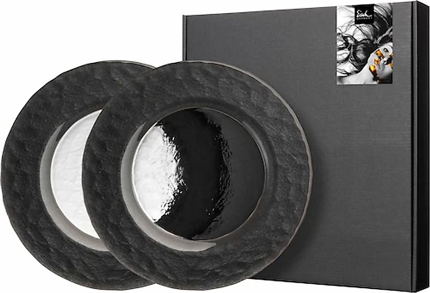 Eisch Germany Teller »KAYA BLACK«, (Set, 2 St.), Veredelung im Schiefer-Loo günstig online kaufen