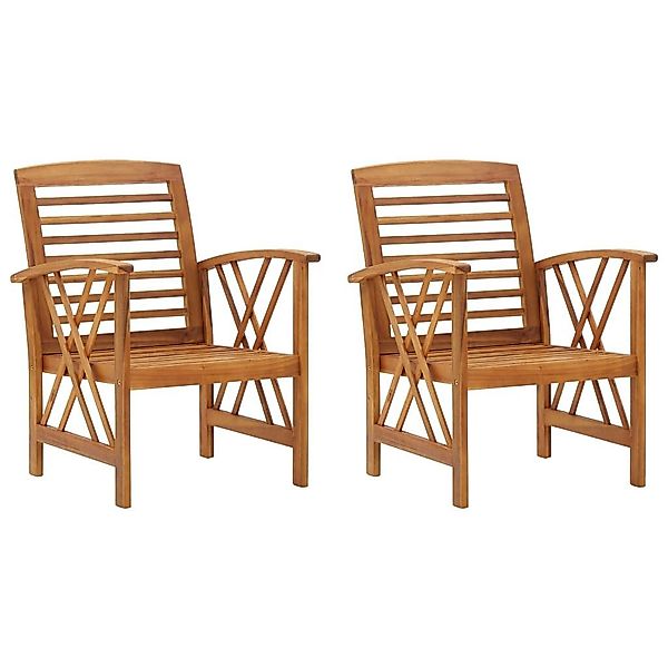 vidaXL Gartenstuhl Gartenstühle 2 Stk. Massivholz günstig online kaufen