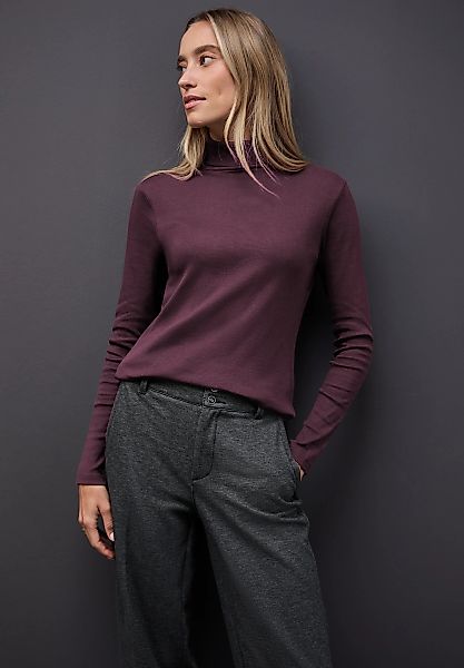 STREET ONE Langarmshirt mit Rippstruktur günstig online kaufen