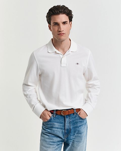 Gant Poloshirt "REG SHIELD LS PIQUE RUGGER", mit Logotickerei auf der Brust günstig online kaufen