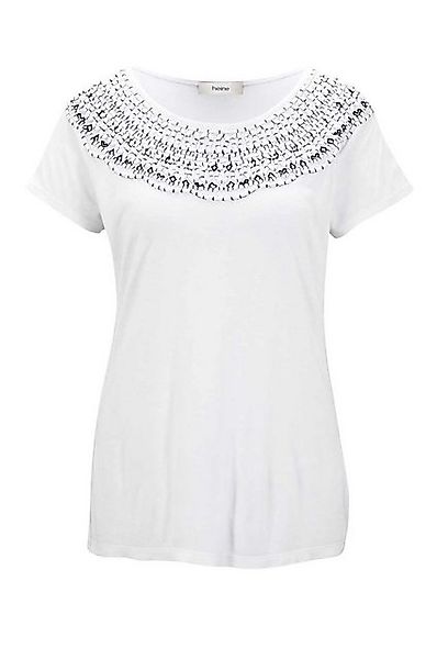 heine T-Shirt HEINE Damen Jerseyshirt mit Stickerei, weiß günstig online kaufen