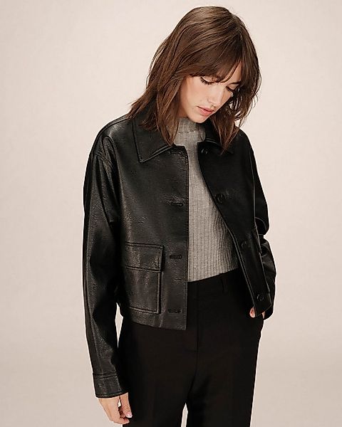 Grace & Mila Lederjacke Faux leather Jacket SOLANGE ? Damen Kunstlederjacke günstig online kaufen