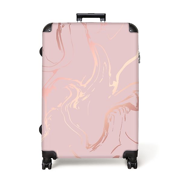 NoBoringSuitcases.com© Hartschalen-Trolley Marmor - Roségold - günstig online kaufen