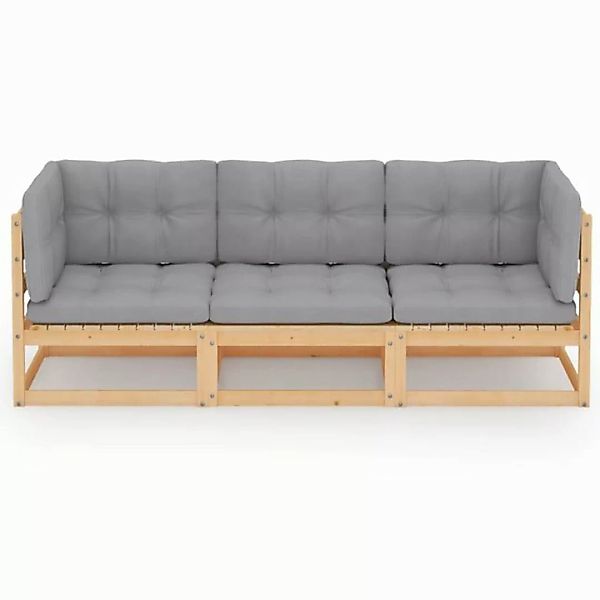 3-sitzer-gartensofa Mit Kissen Kiefer Massivholz günstig online kaufen