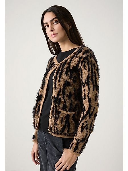 MORE&MORE Strickjacke haariger Cardigan, Animal-Dessin günstig online kaufen