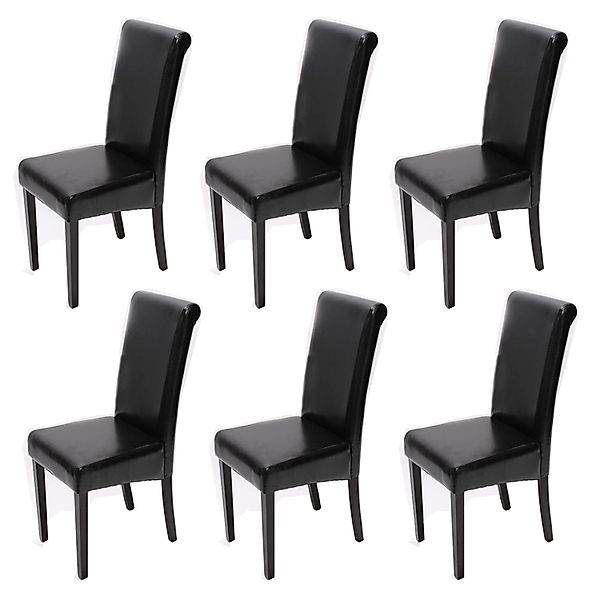 CHEFGASTRO Esszimmerstuhl 6er-Set99x41x60cm Sitzhöhe 47cm Leder Schwarz Dun günstig online kaufen