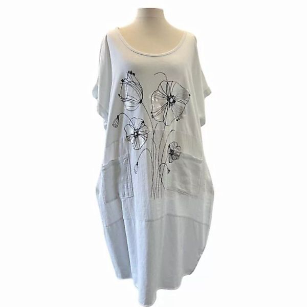 BZNA Shirtkleid Bea Damen Blumen Muster Tunika Kleid aufgesetzte Taschen günstig online kaufen