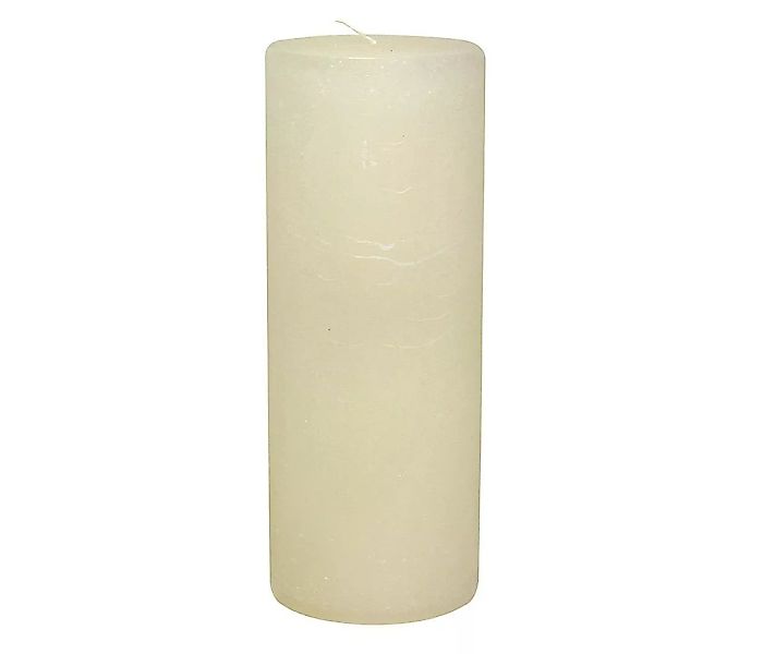 Rustic Stumpenkerze Premium Kerze Elfenbein Weiß 10x30cm - 160 Std Brenndau günstig online kaufen