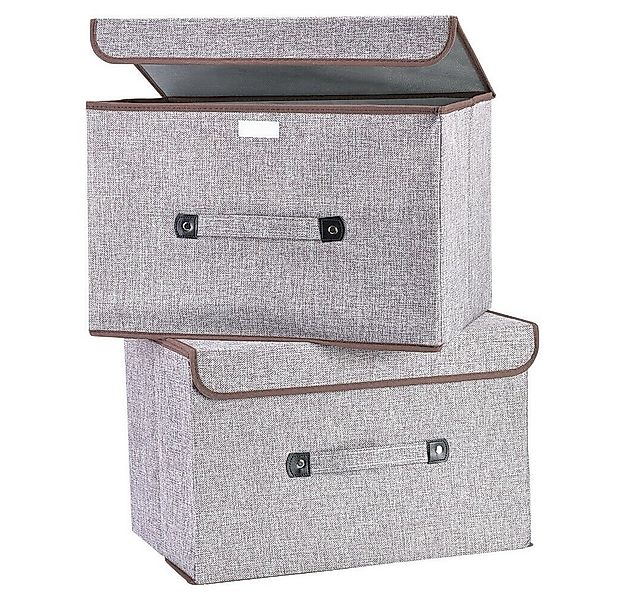 U.Uberlux Aufbewahrungsbox 3x Aufbewahrungsbox mit Deckel grau, Aufbewahrun günstig online kaufen