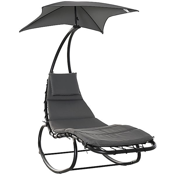Outsunny Schaukelliege Schaukelstuhl Relaxliege mit Dach 185 x 100 x 190 cm günstig online kaufen