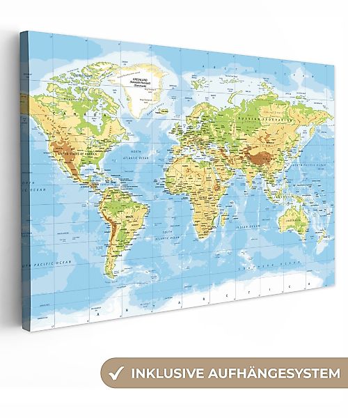 OneMillionCanvasses® Leinwandbild Weltkarte - Statistisch - günstig online kaufen
