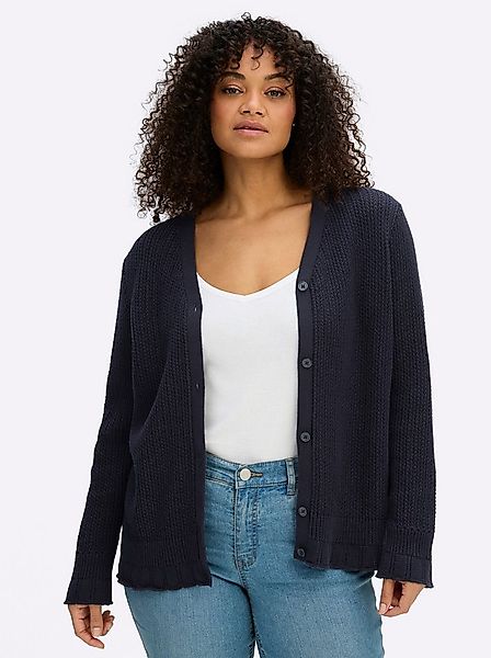 Sheego Strickjacke Strickjacke Langarm Ajour günstig online kaufen