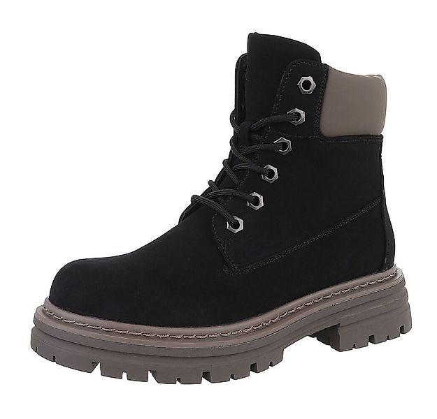 Ital-Design Damen Schnürschuhe Freizeit Stiefelette (87740348) Blockabsatz günstig online kaufen