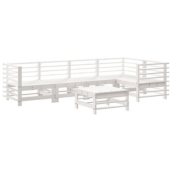 vidaXL 6-Tlg Garten-Lounge-Set Weiß Massivholz Kiefer 3186474 günstig online kaufen