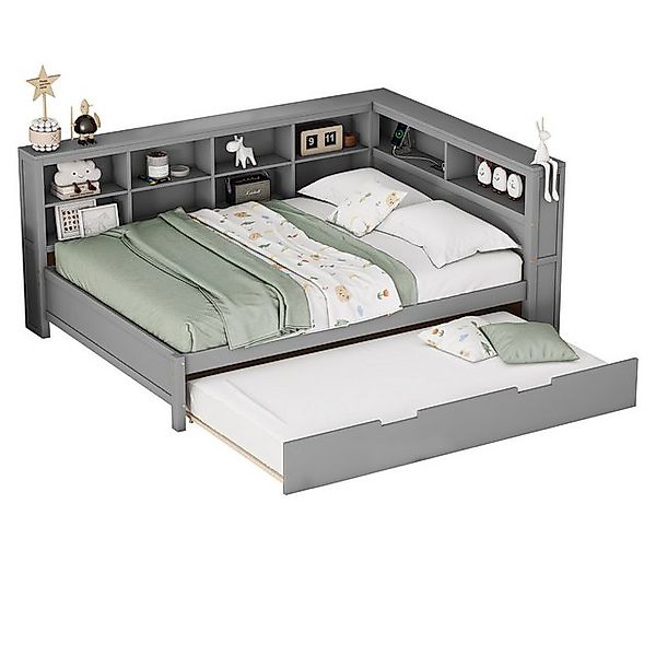 OKWISH Kinderbett Schlafsofa Funktionsbett Stauraumbett (mit Ausziehbett 90 günstig online kaufen