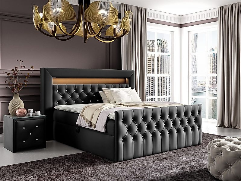 Fun Möbel Boxspringbett Schlafzimmerbett SEVRA Nr.1 in Stoff Elisa Velvet ( günstig online kaufen