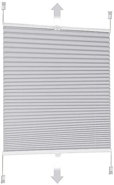 Sekey Plissee Plissee ohne Bohren lichtdurchlässig Rollo Faltrollo Hellgrau günstig online kaufen