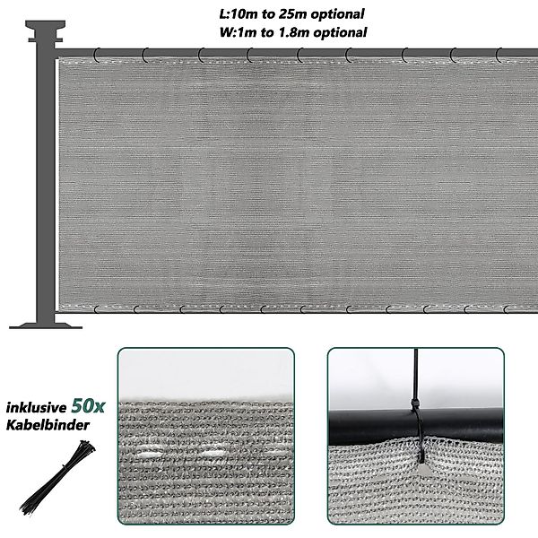 Clanmacy Balkonsichtschutz Zaunblende Sichtschutz, HDPE 150g/, günstig online kaufen