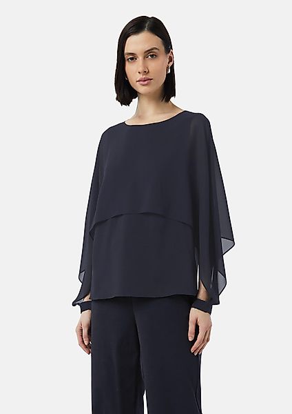 Comma Langarmbluse Bluse aus Chiffon mit günstig online kaufen
