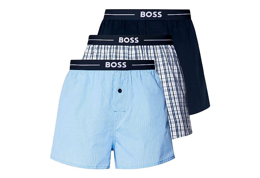 BOSS Boxershorts Woven Boxershorts Pure Cotton (3-St., 3 Stück) mit Streife günstig online kaufen