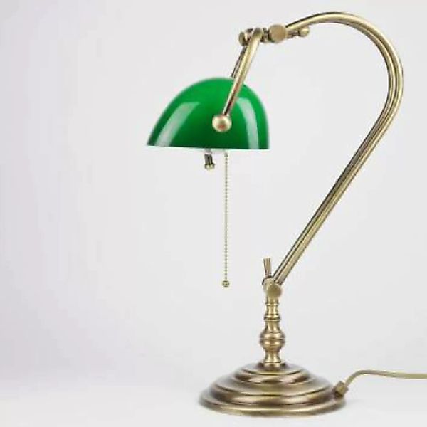Banker Tischlampe aus Echt-Messing in Bronze günstig online kaufen