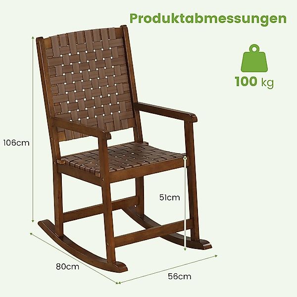 KOMFOTTEU Schaukelstuhl Gartenstuhl, mit Wippfunktion, bis günstig online kaufen