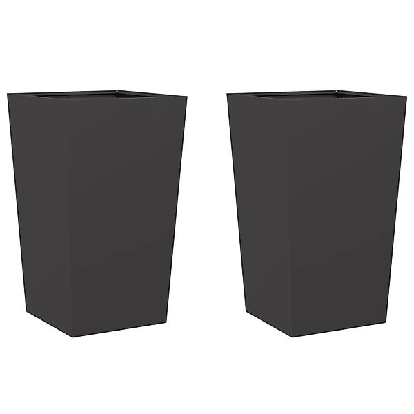 vidaXL Pflanzkübel 2 Stk Schwarz 45x45x75 cm Stahl 851095 günstig online kaufen