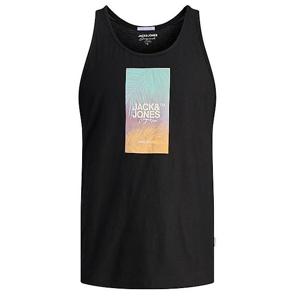 Jack & Jones Muscleshirt Große Größen Herren Tanktop schwarz Print JORARUBA günstig online kaufen