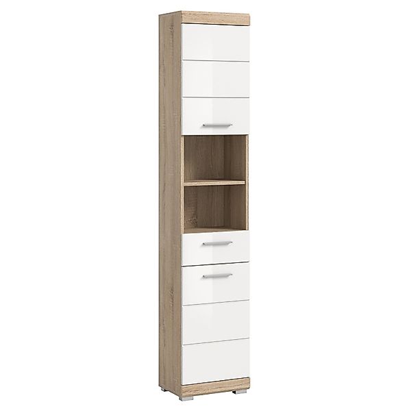 Hochschrank 37 cm x 191 cm x 31 cm Sonoma-Weiß günstig online kaufen