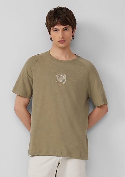s.Oliver Kurzarmshirt Raglan-T-Shirt mit Flammgarnstruktur und günstig online kaufen