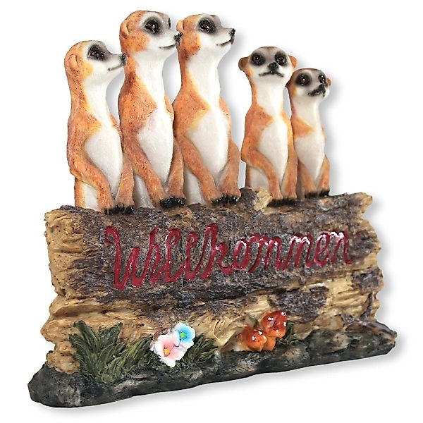colourliving Dekofigur Gartenfigur Erdmännchen Familie Willkommen günstig online kaufen