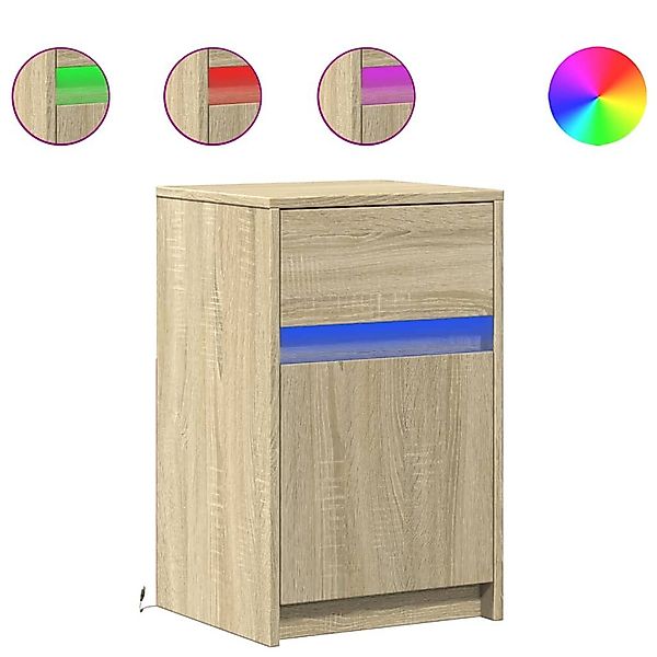 vidaXL Nachttisch Nachttisch mit LED-Leuchten Sonoma günstig online kaufen