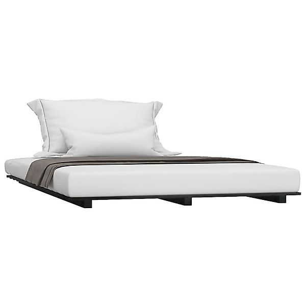 furnicato Bettgestell Massivholzbett Schwarz 150x200 cm günstig online kaufen