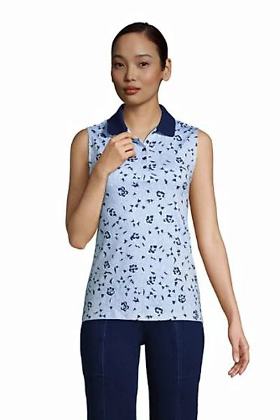 Ärmelloses Supima-Poloshirt, Damen, Größe: XS Normal, Blau, Baumwolle, by L günstig online kaufen