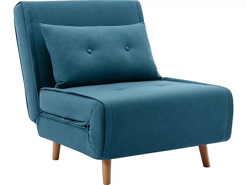 Sessel mit Schlaffunktion - Stoff - Blau - URIBIA günstig online kaufen