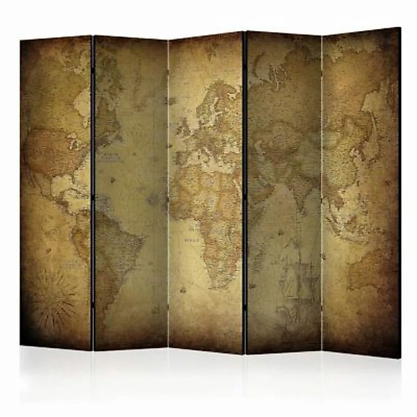 artgeist Paravent Old map II [Room Dividers] braun/schwarz Gr. 225 x 172 günstig online kaufen