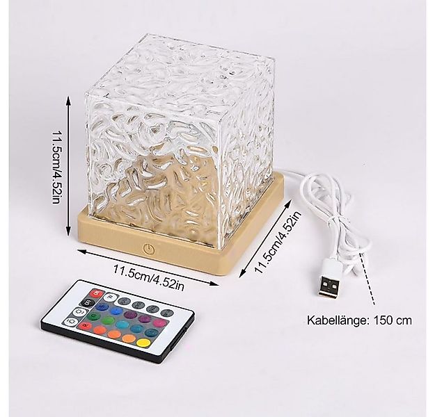 QUBEBU LED Nachtlicht RGB Wasserwellen Kristall Projektorlicht, Wave Lamp, günstig online kaufen