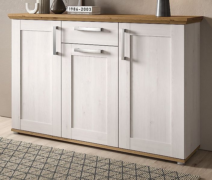 Inn.Furn Sideboard Mirano (in weiß Lärche und Eiche Artisan, Breite 137 cm) günstig online kaufen