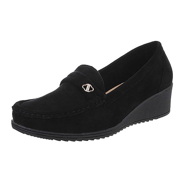 Ital-Design Eleganter Damen Slipper mit Wedge-Sohle und Details Slipper (90 günstig online kaufen