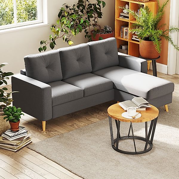 HOMCOM 3-Sitzer Eckcouch in L-Form, Eckgarnitur günstig online kaufen