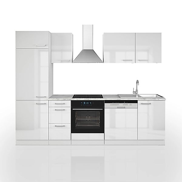 Vicco Optima Küchenzeile Weiß 270 cm ohne ArbeitsplatteOptima günstig online kaufen