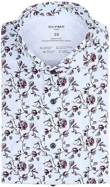 OLYMP Luxor Hemd Blumenmuster Hellblau - Größe 39 günstig online kaufen