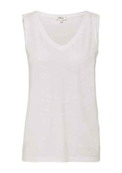 s.Oliver Muscleshirt T-Shirt Top mit Flammgarnstruktur günstig online kaufen