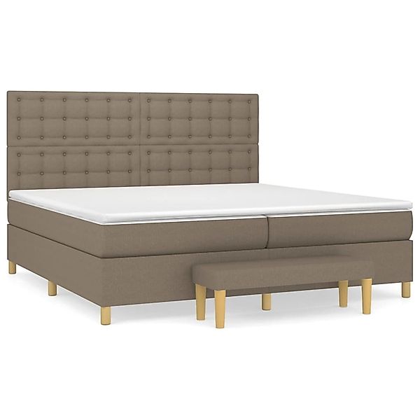 Vidaxl Boxspringbett Mit Matratze Taupe 200x200 Cm Stoff günstig online kaufen