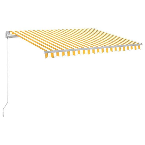 vidaXL Markise Manuell Einziehbar mit LED 300x250 cm Gelb und Weiß 3068863 günstig online kaufen