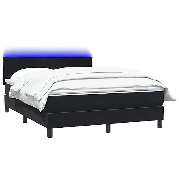 vidaXL Boxspringbett mit Matratze & LED Schwarz 160x220 cm Samt 3316745 günstig online kaufen