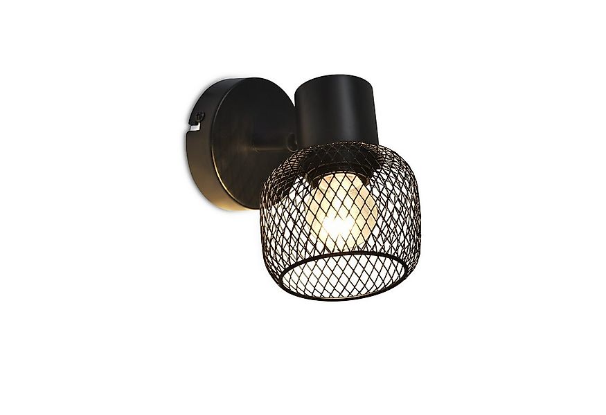 Nettlife Wandstrahler Schwarz Metall Vintage Schwenkbar 330°, Schwenkbar 33 günstig online kaufen