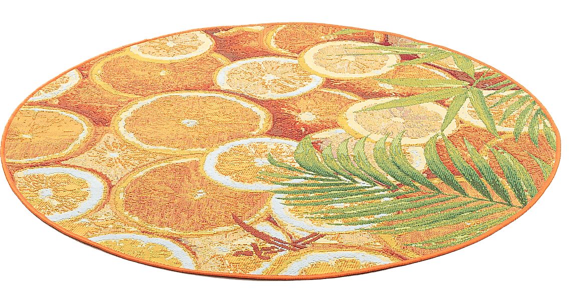 Sansibar Teppich »Rantum Beach 001«, rund, 5 mm Höhe, Flachgewebe, modernes günstig online kaufen