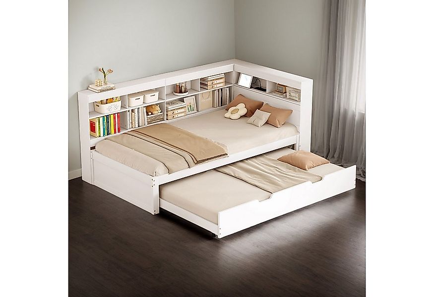 OKWISH Kinderbett Schlafsofa Funktionsbett Stauraumbett (mit Ausziehbett 90 günstig online kaufen